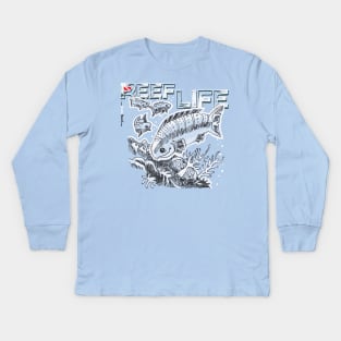 Fish Dive: Reef Life Kids Long Sleeve T-Shirt